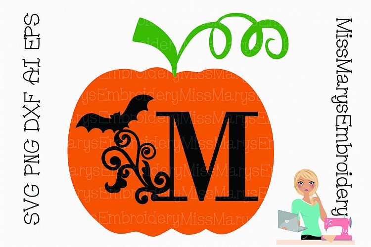 Bat Swirl Pumpkin Letters SVG Cutting File PNG DXF AI EPS