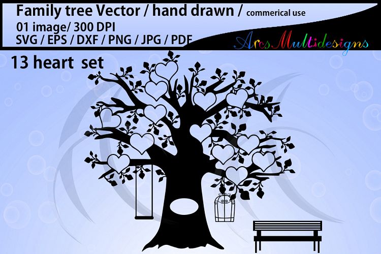 family tree clipart SVG, EPS, Dxf, Png, Pdf, Jpg / family tree