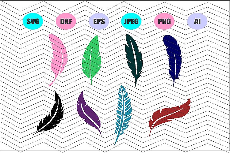 Feather Svg Vector File Silhouette Cricut Vinyl Decal