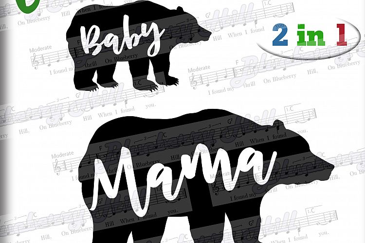 Mama bear and Baby bear SVG - Baby Bear svg - Mama Bear svg