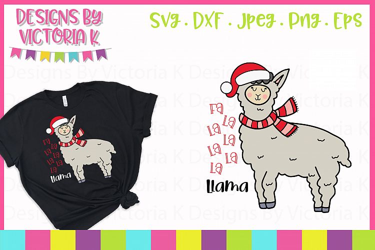 Fa La La Llama, Christmas, SVG, DXF, PNG