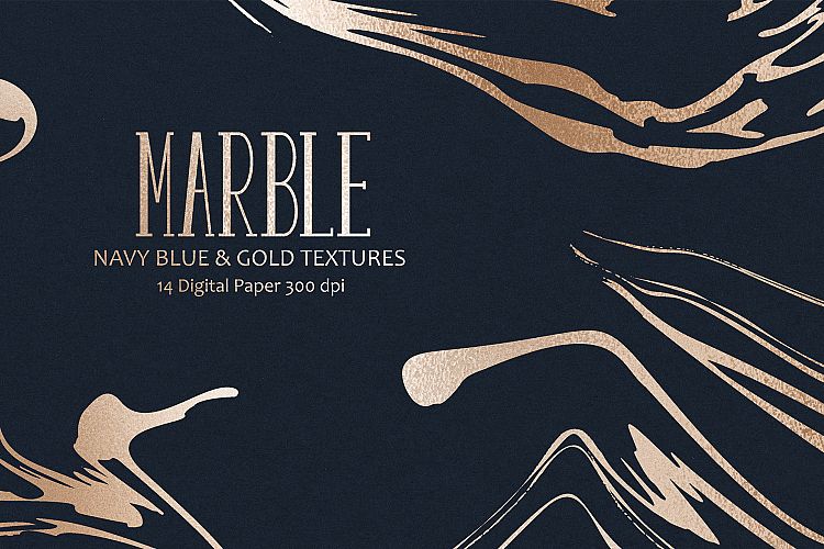 Marble, Navy Blue   Gold Textures