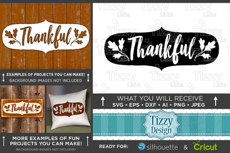 Thankful Svg File - Thanksgiving Signs - 6010
