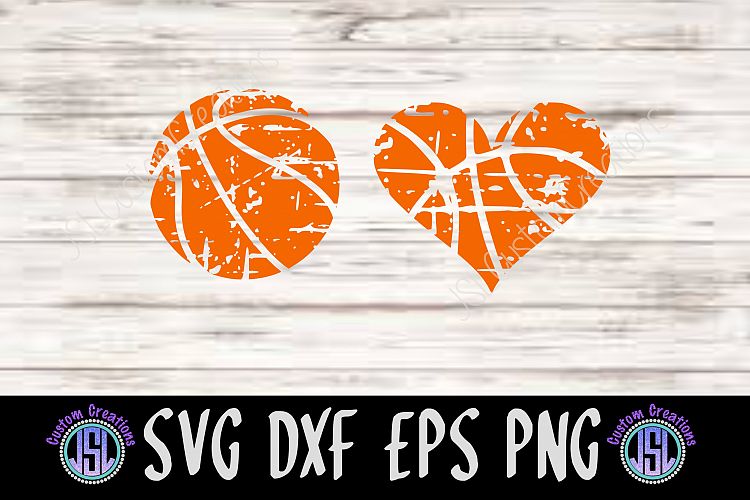 Distressed Basketball Set of 2 Bundle | SVG DXF EPS PNG File