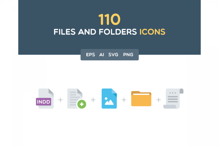 110 Files and Folders Icons example image 1