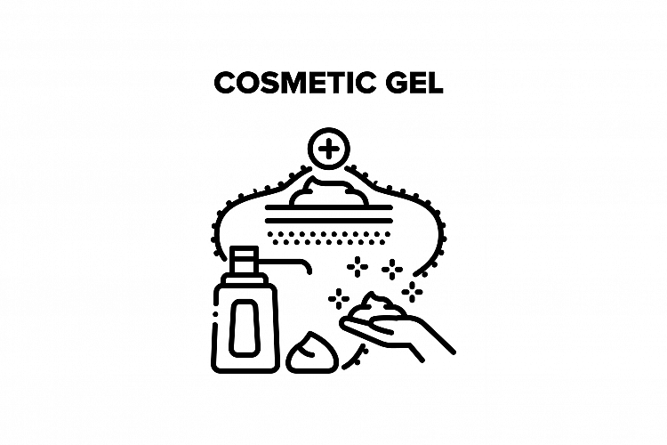 Cosmetic Gel Vector Black Illustration example image 1