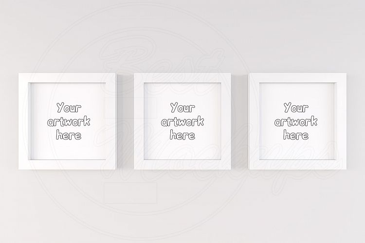 Triptych mock up white background