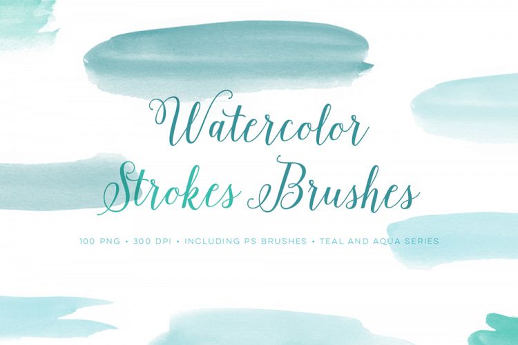Watercolor Photoshop brushes brush strokes with bonus PNG