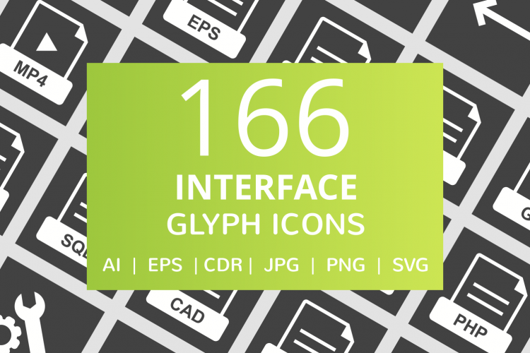 166 Interface Glyph Inverted Icons
