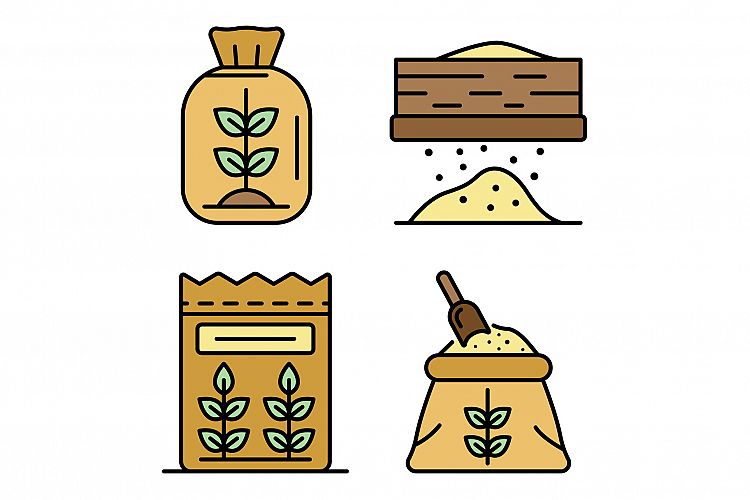 Flour icons vector flat example image 1