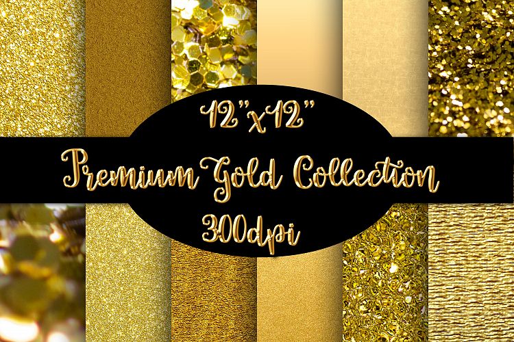 12 Premium Gold Textured Papers / Backgrounds