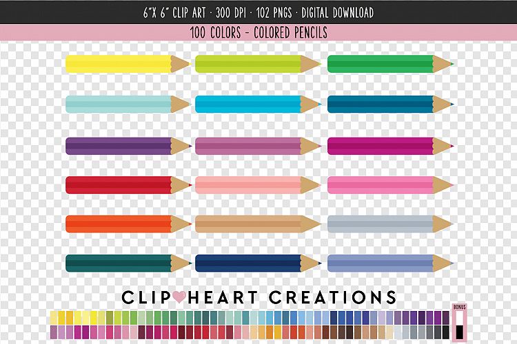 Colored Pencils Clip Art - 100 Clip Art Graphics