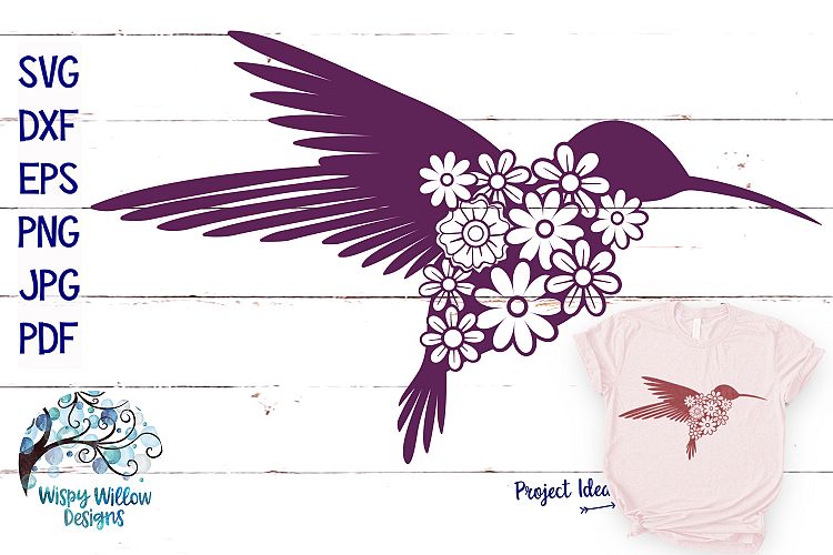 Download Floral Hummingbird SVG Cut File (279689) | SVGs | Design ...