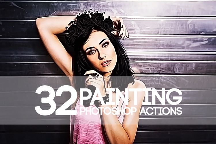 32 Watercolor Painting Photoshop Actions Collection (Action for photoshop CS5,CS6,CC)