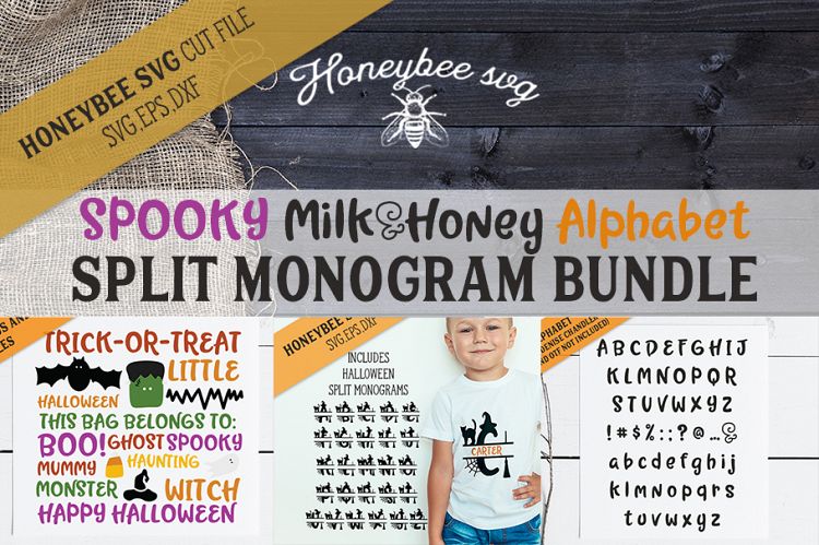 Spooky Milk Honey Split Monogram Alphabet Bundle