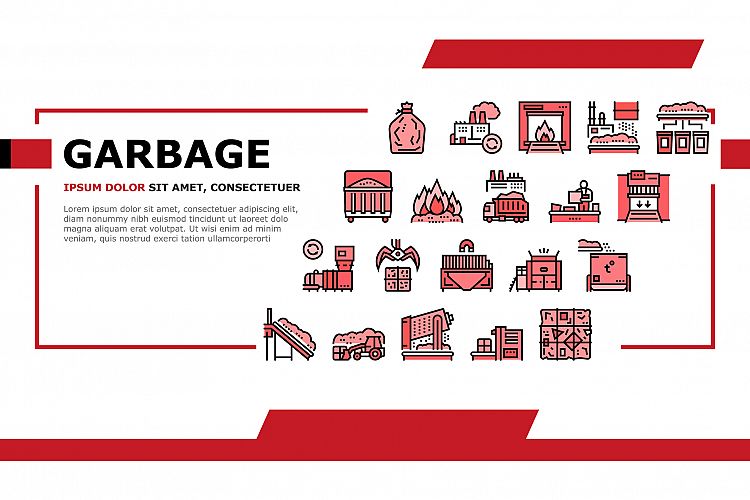 Factory Garbage Waste Landing Header Vector example image 1