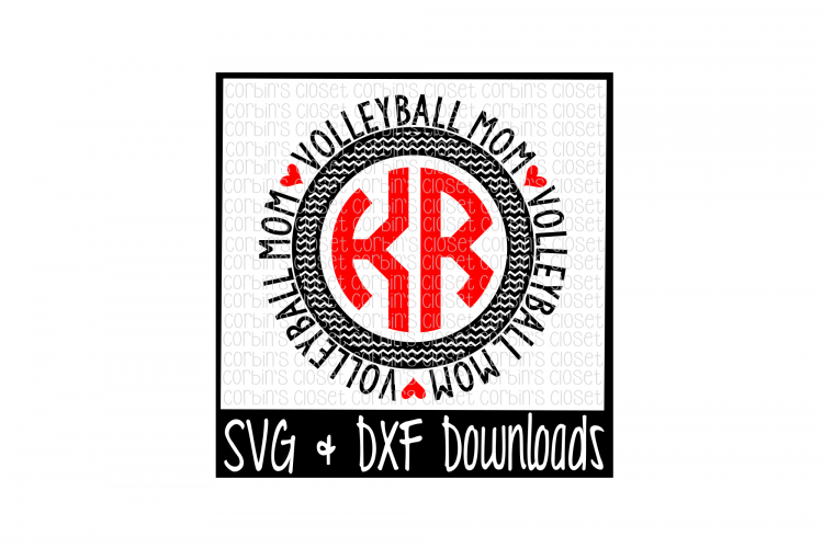 Volleyball Mom SVG * Volleyball Mom Circle Monogram
