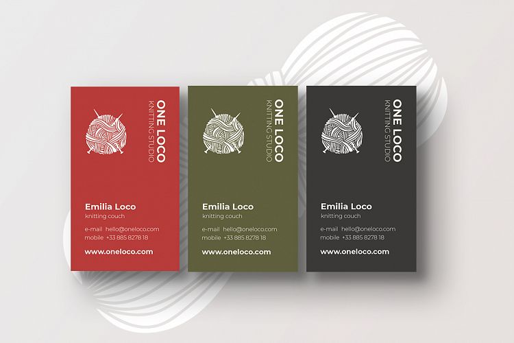 3 Business Cards for Knitting Studio