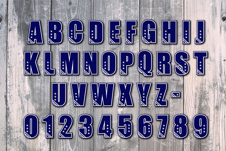 Stars and Strips monogram text - SVG Cut Files - Vinyl Cutters, Screen Printing, Silhouette, Die Cut Machines, & More