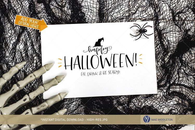 Halloween Card / Invitation / Paper Mockup