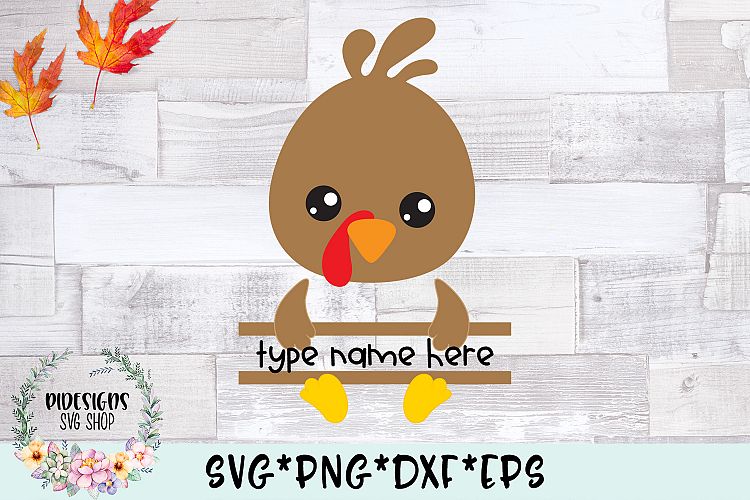 Turkey Split Name Monogram SVG Cut File