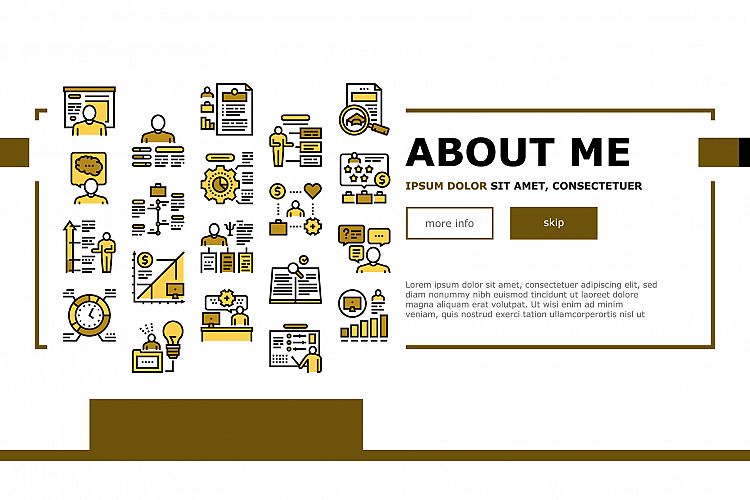 About Me Presentation Landing Header Vector example image 1