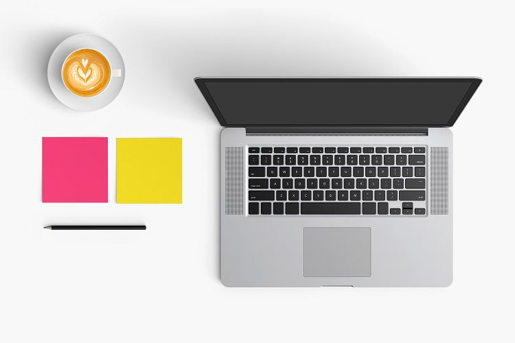  Modern workplace. Top view. Flat lay style. 6