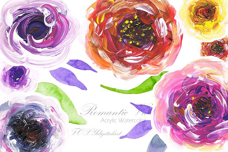 Watercolor Flowers Wedding Aquarelle Boho Floral Clipart