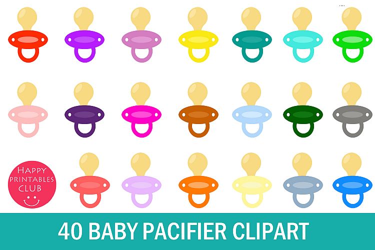 40 Baby Pacifier Clipart- Colorful Pacifier Clipart Images