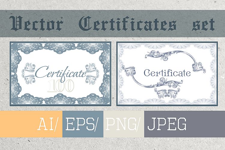 Certificates set, vector backgrounds