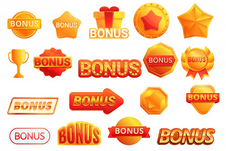 Bonus icons set, cartoon style example image 1