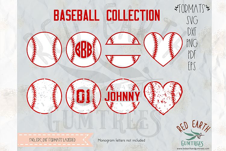 Baseball balls bundle in SVG,DXF,PNG,EPS,PDF format