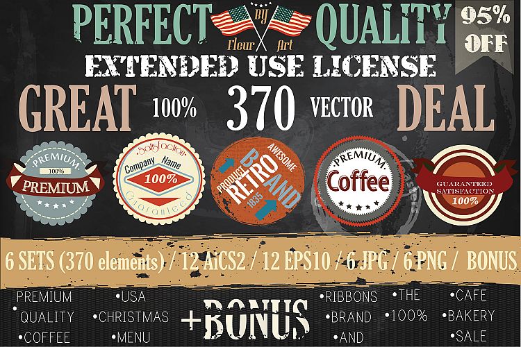 Bundle of retro vector labels