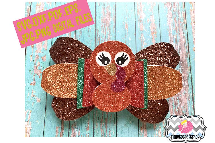 Thanksgiving Turkey Hair Bow Template