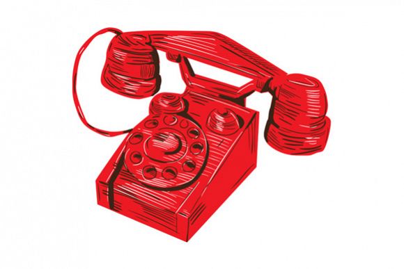 1930s Telephone Vintage Drawing example image 1