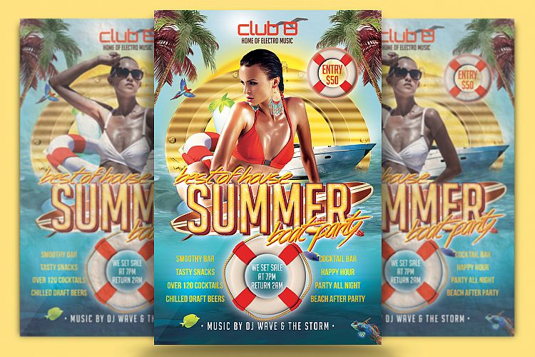 Summer Boat Party Flyer Template