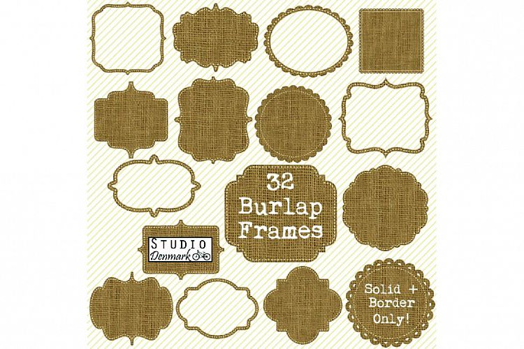 Burlap Frames Clipart - 32 Burlap Clipart Labels / Tags