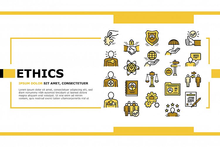 Business Ethics Moral Landing Header Vector example image 1