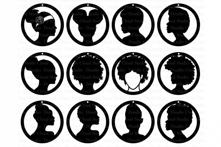 Afro Lady Earrings Svg Earrings Girl Svg Files For Silhouette Cameo And Cricut Pendant Svg Files Jewelry Making Clipart Png Included 96257 Cut Files Design Bundles