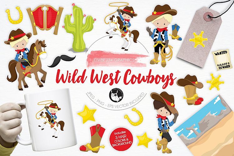 Wild West Cowboys  graphics and illustrations