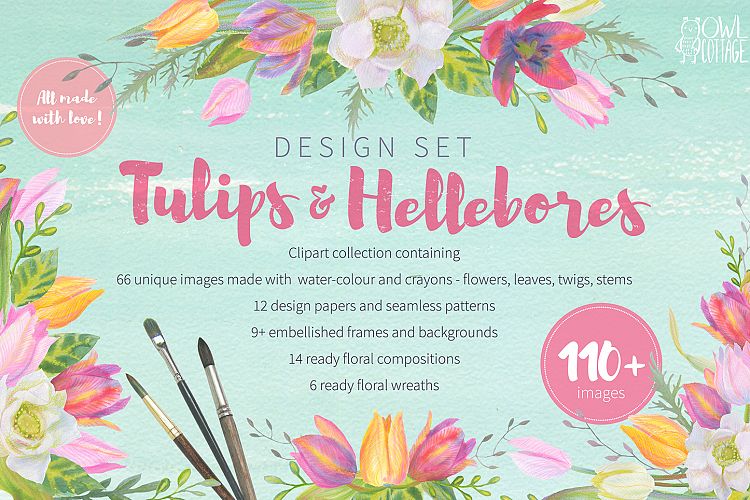 Floral Design Pack (watercolor & pastel)