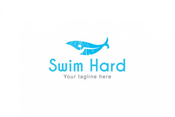 Swim Hard - Simple Abstract Stock Logo Template for Water Sports 