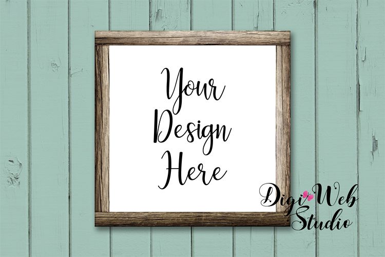 Download Wood Sign Mockup - Cozy Cottage Wood Frame on Rustic ...