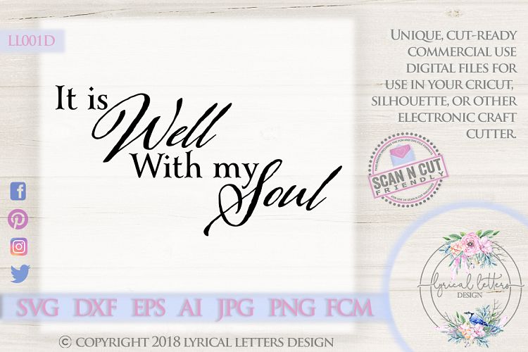 It is Well With My Soul Christian Hymn SVG DXF LL001D example image 1