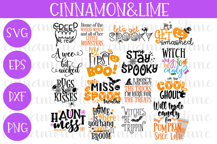 Halloween Bundle of 16 SVG Cut Files