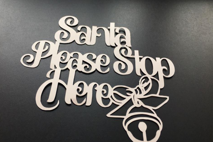 Santa Please Stop Here Papercutting Template