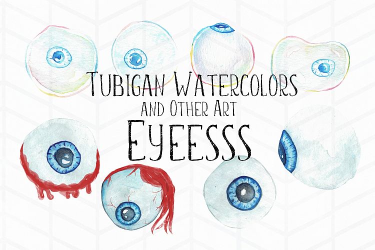 8 Bubbles and Bloodshot Eyeballs in Digital Watercolor