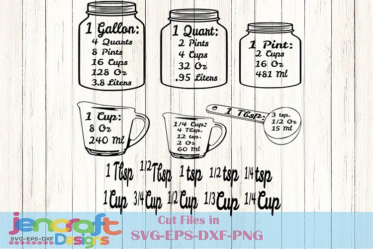 Kitchen SVG, Kitchen Measurements Conversion Chart SVG