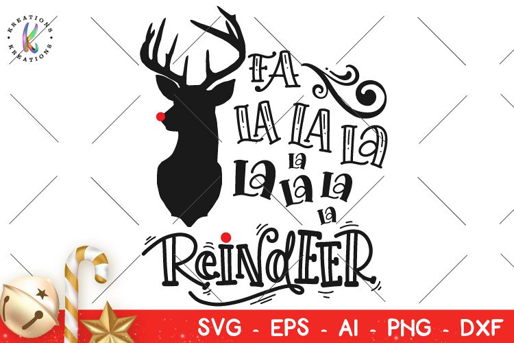 Christmas svg Fa La La La Raindeer svg Hand Drawn