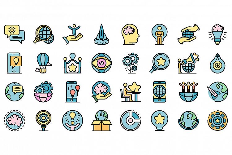 Innovation icons set vector flat example image 1